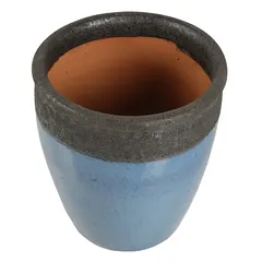 Antique Barriga 2-Tone Glazed Pot (38 x 42 cm, Turquoise)