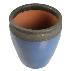 Antique Barriga 2-Tone Glazed Pot (48 x 55 cm, Turquoise)