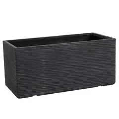 Vermont Bigular Fiber Clay Plant Pot (100 x 45 x 45 cm, Graphite)