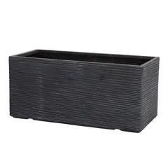 Vermont Bigular Fiber Clay Plant Pot (100 x 45 x 45 cm, Graphite)