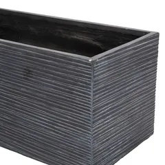 Vermont Bigular Fiber Clay Plant Pot (100 x 45 x 45 cm, Graphite)