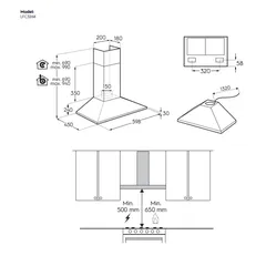 Electrolux UltimateTaste 300 Chimney Extractor Built-In Hood, LFC326K (59.8 x 45 x 69-94 cm)