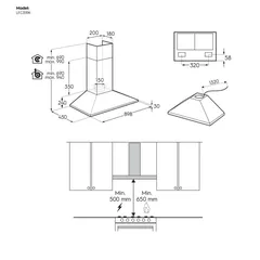 Electrolux UltimateTaste 300 Chimney Extractor Built-In Hood, LFC319K (89.8 X 45 X 69-94 Cm)