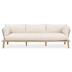 Amsterdam Acacia Wood 5-Seater Sofa Set W/Cushions (225 x 80 x 65 cm)