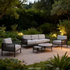 طقم كنب 5 مقاعد معدن وحبال كوليور