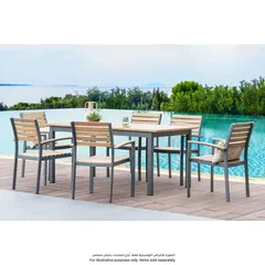 Lucia 6-Seater Acacia Wood & Metal Dining Set