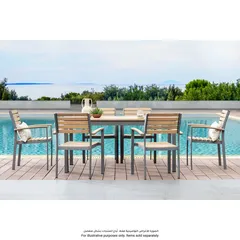 Lucia 6-Seater Acacia Wood & Metal Dining Set