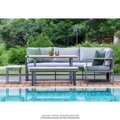 Lucia Metal Corner 5-Seater Sofa & Dining Set W/Cushions