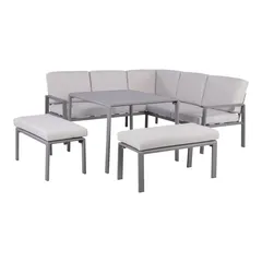 GoodHome Moorea 8-Seater Aluminum Dining Set W/Cushions (1900 x 1900 x 675 mm)