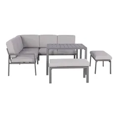 GoodHome Moorea 8-Seater Aluminum Dining Set W/Cushions (1900 x 1900 x 675 mm)