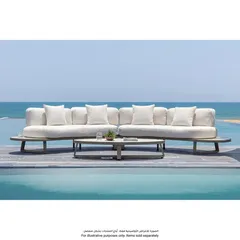 Pebble Curve 4-Seater Sofa Set W/Cushions (219.5 x 98.5 x 63.5 cm)