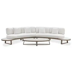 Pebble Curve 4-Seater Sofa Set W/Cushions (219.5 x 98.5 x 63.5 cm)