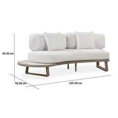 Pebble Curve 4-Seater Sofa Set W/Cushions (219.5 x 98.5 x 63.5 cm)