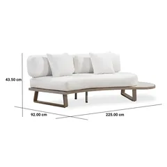 Pebble Curve 4-Seater Sofa Set W/Cushions (219.5 x 98.5 x 63.5 cm)