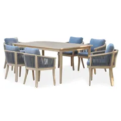 Florida Acacia Wood 6-Seater Dining Set W/Cushion (180 x 100 x 74 cm)