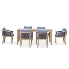 Florida Acacia Wood 6-Seater Dining Set W/Cushion (180 x 100 x 74 cm)