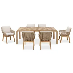 Cameo Acacia Wood 6-Seater Dining Set W/Cushion (200 x 100 x 73 cm)