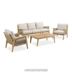 Baltimore Acacia Wood 1-Seater Sofa W/Cushion (72 x 83 x 73 cm)