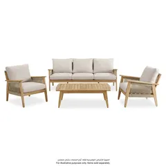 Baltimore Acacia Wood 1-Seater Sofa W/Cushion (72 x 83 x 73 cm)