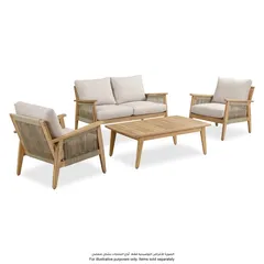 Baltimore Acacia Wood 1-Seater Sofa W/Cushion (72 x 83 x 73 cm)