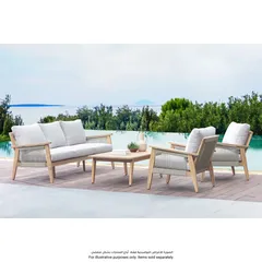 Baltimore Acacia Wood 3-Seater Sofa W/Cushions (192 x 83 x 73 cm)