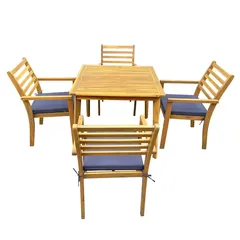 Lamu 4-Seater Acacia Wood Dining Set