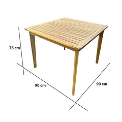 Lamu 4-Seater Acacia Wood Dining Set