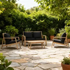 Canyon 4-Seater Acacia Wood Outdoor Sofa Set