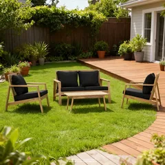 Canyon 4-Seater Acacia Wood Outdoor Sofa Set