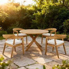 Jade 4-Seater Acacia Wood Dining Set