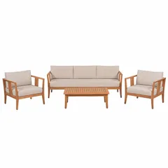 Living Accents Milan 5-Seater Acacia Wood Sofa Set (184 x 68 x 61.5 cm)