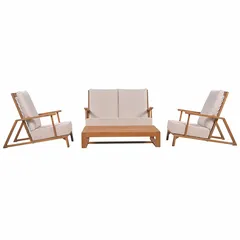 Living Accents Milan 4-Seater Acacia Wood Sofa Set (144 x 111 x 91 cm)