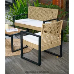 Daisy 4-Seater Rattan & Steel Sofa Set