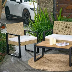 Daisy 4-Seater Rattan & Steel Sofa Set