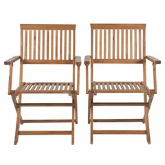 Roswell Acacia Wood Dining Armchair (2 Pc., 61.5 x 56 x 90 cm)