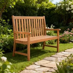 مقعد خشب أكاسيا لشخصين ليفينج أكسنتس ويندسور (121.5 × 61.5 × 95 سم)