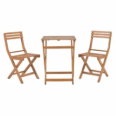 Living Accents Finn 2-Seater Acacia Wood Foldable Bistro Set (38 x 51.5 x 82 cm)