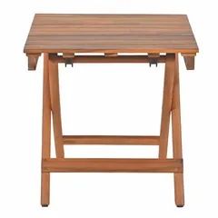 Living Accents Tinny Acacia Wood Foldable Side Table (46 x 46 x 45 cm)