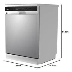 Midea Freestanding Dishwasher, WQP14-W7633CS (14 Place Setting)