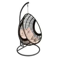 Living Accents Tudor Rattan Hanging Egg Chair (120 × 80 × 195 cm)