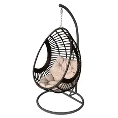 Living Accents Tudor Rattan Hanging Egg Chair (120 × 80 × 195 cm)