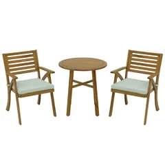 Living Accents Kelly 2-Seater Acacia Wood Bistro Set (60 x 64 x 89 cm)