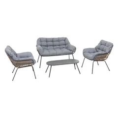 Hesperide Paopao 4-Seater Steel & Rattan Sofa Set