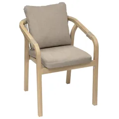 Hesperide Papouasie Acacia Wood Dining Chair W/Cushions (58 x 66 x 75 cm, Taupe)