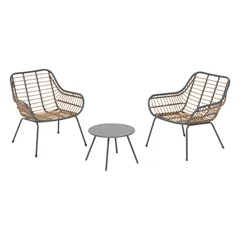 Hesperide Paopao 2-Seater Steel & Rattan Furniture Set