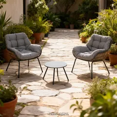 مجموعة أثاث فولاذ ورتان بمقعدين هيسبيريد باوباو