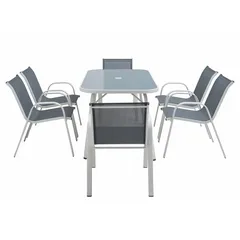 Eon 6-Seater Steel Dining Set (150 x 95 x 71.5 cm)