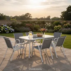 طقم سفرة 6 مقاعد فولاذ إيون (150 × 95 × 71.5 سم)