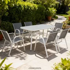 طقم سفرة 6 مقاعد فولاذ إيون (150 × 95 × 71.5 سم)