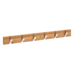 5Five 6-Hook Bamboo Hanging Rack (6 x 2 x 59.5 cm, Natural)